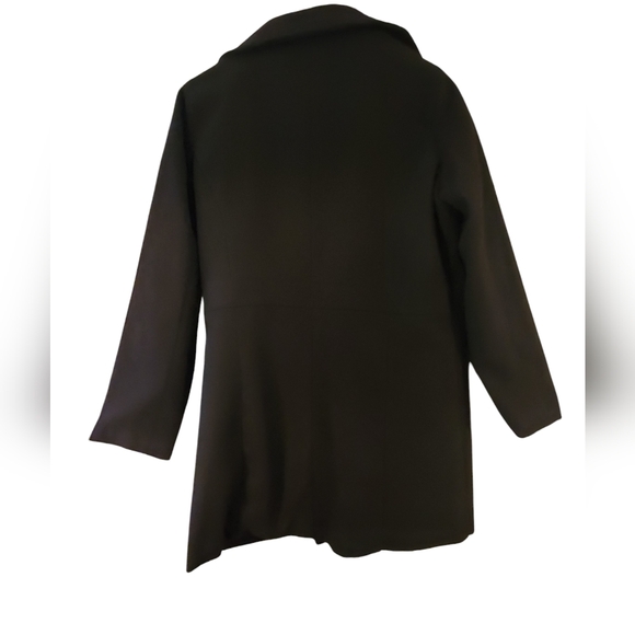 Miss London Black Wool Blend Pea Coat Size XL - Picture 2 of 9